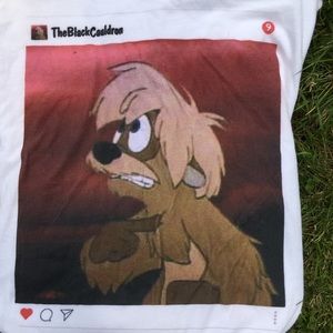 The black cauldron T with dog graphic